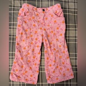 Pink corduroy floral pants little girls size 18 months